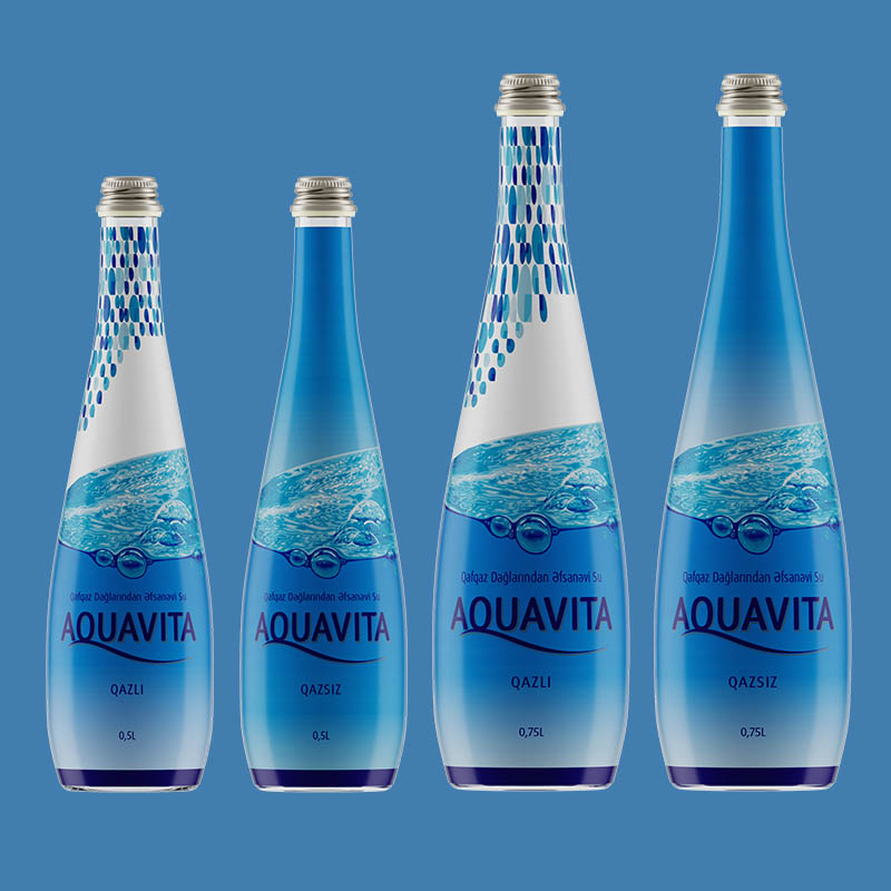 Aquavita premium glass bottle