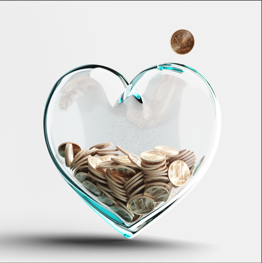 Money in heart