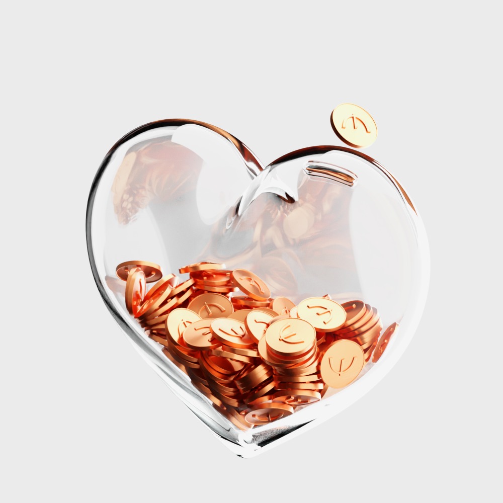 Money in heart